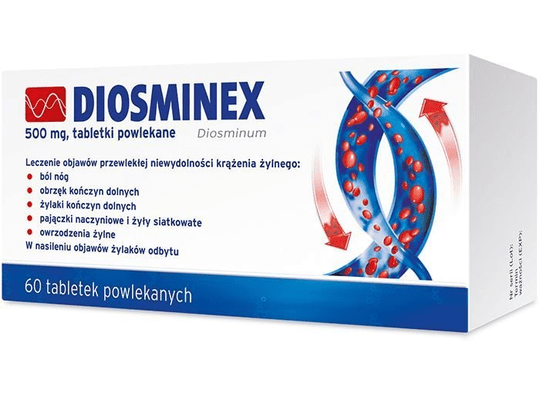 Diosminex 500mg, 60 tablets - varicose , venous ulcers, cramps, cold legs - Maple Wellness Supplements