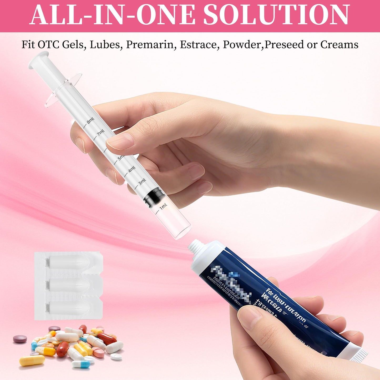 Disposable Vaginal Suppository Applicator for Women – 8ml Lube Injector Syringes with Smooth Tip, Fits Most Creams Gels Pills Tablet Suppositories, Sterilized Individually Wrapped, Pack of 20 - Maple Wellness Supplements