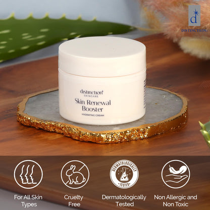Distinction Skin Renewal Booster – Hydrating Face Moisturizer – Anti Aging Cream for Fine Lines & Wrinkles – Hydrates, Softens & Boosts Radiance – Daily Facial Cream for All Skin Types – 1 Oz - Maple Wellness Supplements