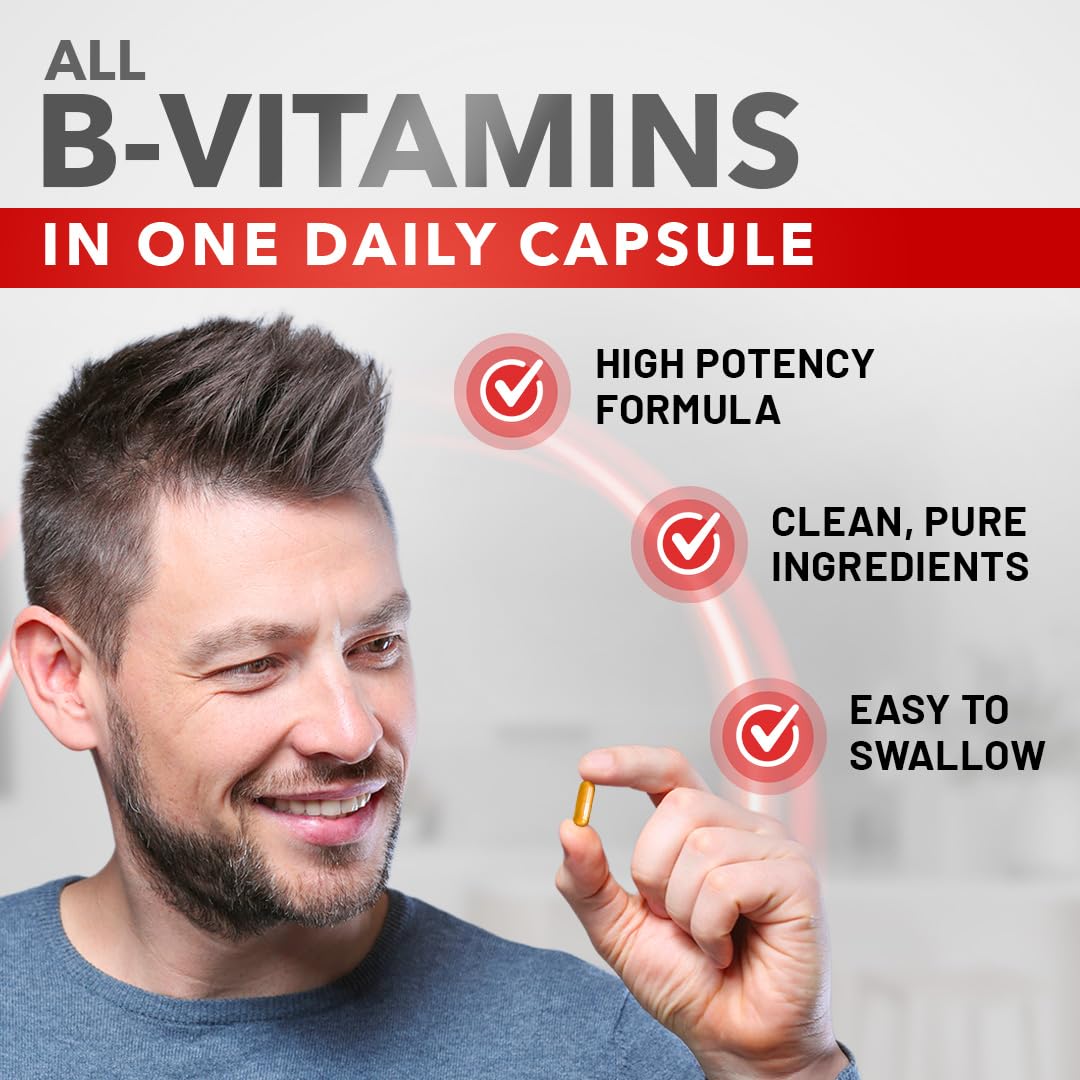 Divine Bounty Super B Complex Vitamins - All B Vitamins Including B12, B1, B2, B3, B5, B6, B7, B9, Folic Acid - Vitamin B Supplement - Maple Wellness Supplements