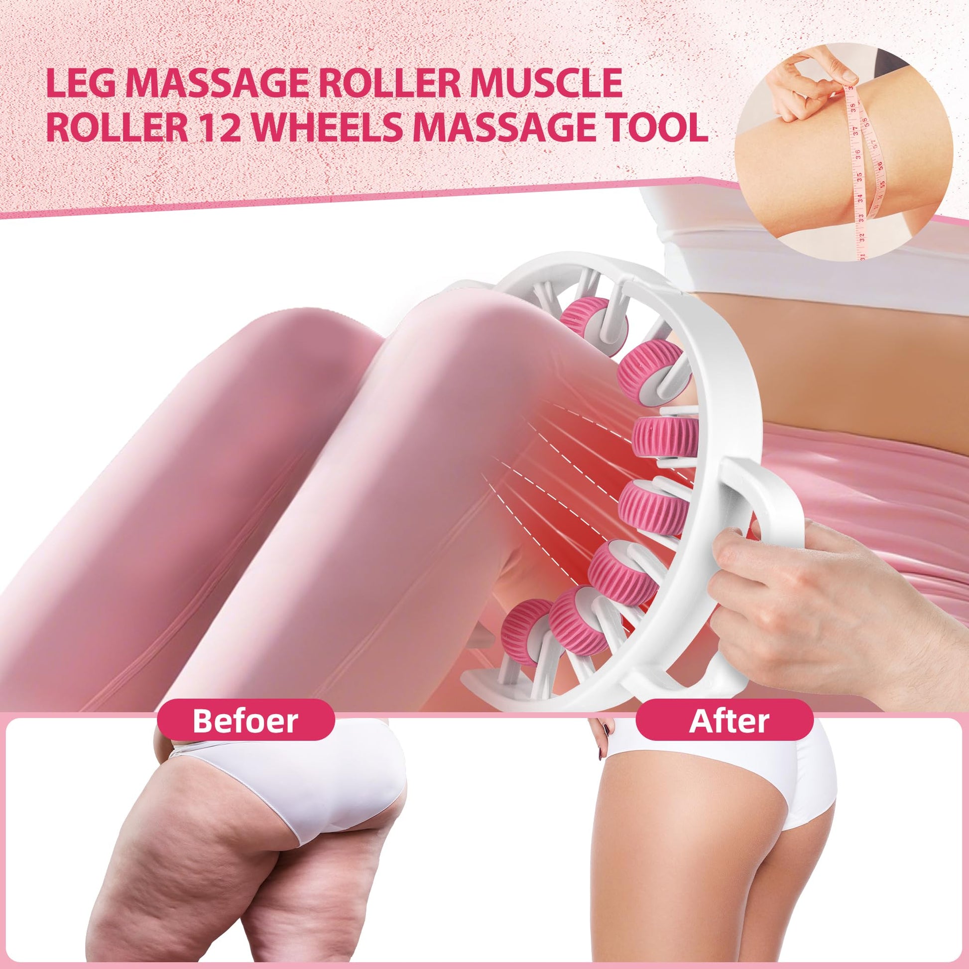 Docemel Lymphatic Drainage Massager Roller–Fascia Blaster Tool for Legs,Thighs,and Calves –Deep Tissue Body Sculpting and Anti-Cellulite Massager Tool - Maple Wellness Supplements