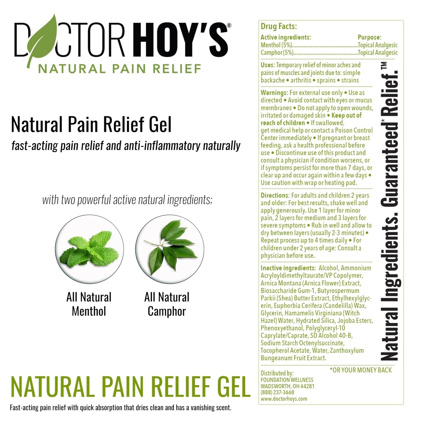 DOCTOR HOY'S Natural Pain Relief Gel and Arnica Boost Recovery Cream, Clean, Safe, Effective Natural Pain Relief and Anti-Inflammatory, 3 oz Combo Pk - Maple Wellness Supplements