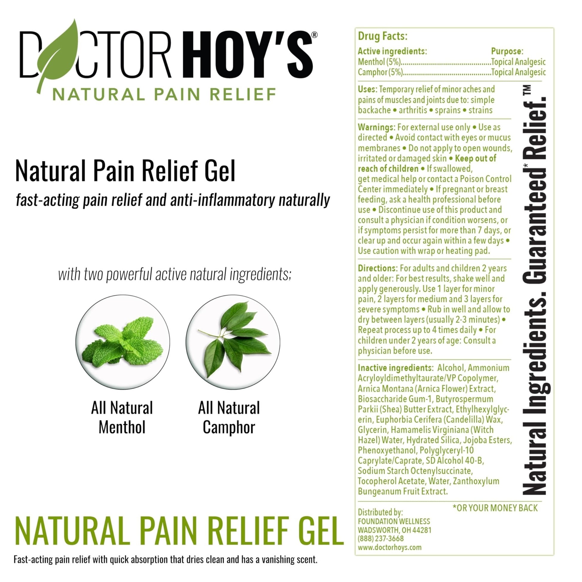 DOCTOR HOY'S Natural Pain Relief Gel and Arnica Boost Recovery Cream, Clean, Safe, Effective Natural Pain Relief and Anti-Inflammatory, 3 oz Combo Pk - Maple Wellness Supplements
