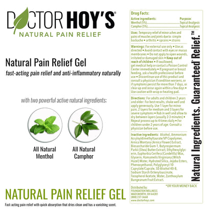 DOCTOR HOY'S Natural Pain Relief Gel, Water Based with Arnica, Anti-Inflammatory, Clean, Safe and Effective Natural Pain Relief, 3 oz. Roll-On, 3pk - Maple Wellness Supplements