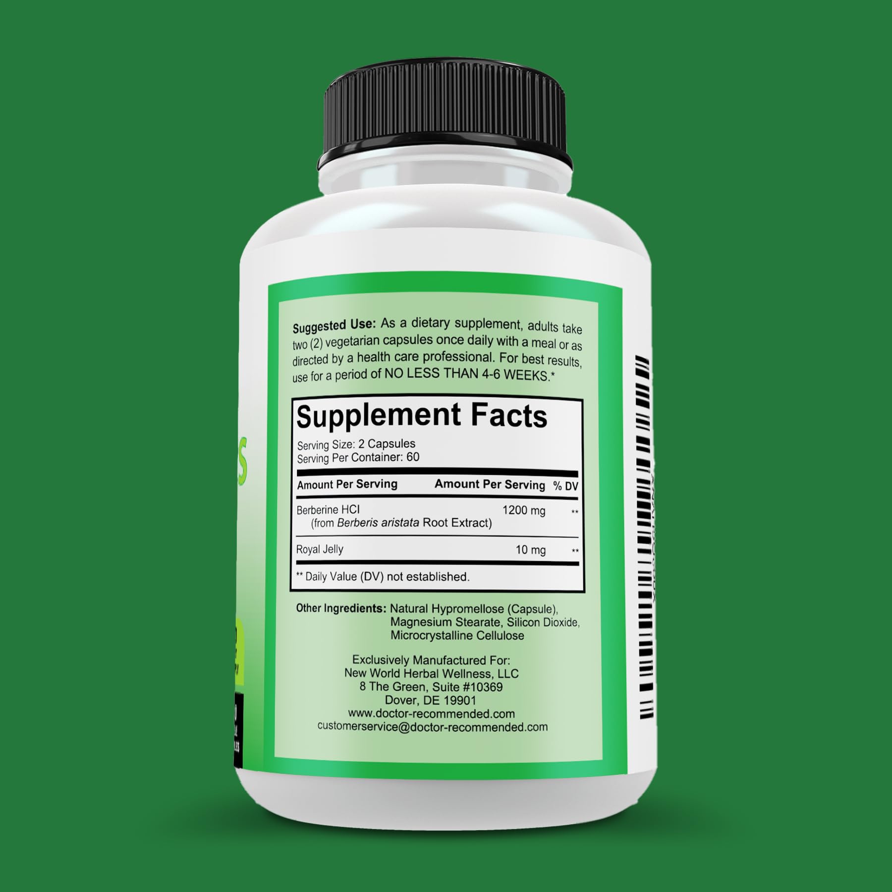 DOCTOR RECOMMENDED SUPPLEMENTS Plus 1200mg Per Serving - 120 Veggie Capsules with Royal Jelly - Maple Wellness Supplements