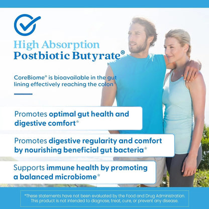 Doctor's BEST High Absorption Postbiotic Butyrate Featuring Corebiome, Gut & Immune Health, Non-GMO, Gluten Free, Soy Free, Vegan, 30 Liquid Veggie Caps - Maple Wellness Supplements
