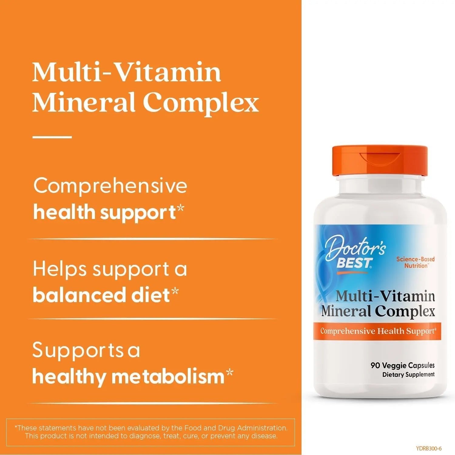 Doctors Best Multi-Vitamin Mineral Complex, Comprehensive Health Support, Non-GMO, Gluten Free, Vegan 90 Veggie Capsules - Maple Wellness Supplements