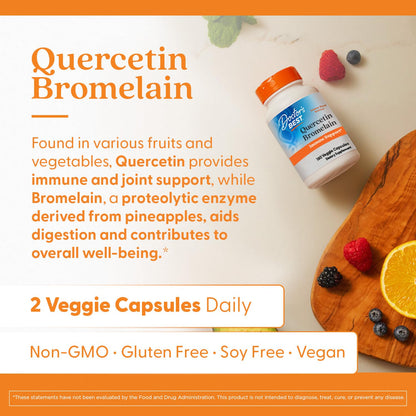 Doctor's Best Quercetin Bromelain, Immunity Support Capsule, Heart, Joint & Healthy Respiratory System, Non-GMO - Maple Wellness Supplements