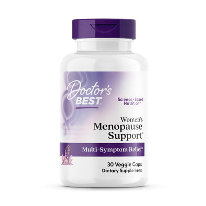 Doctors Best Womens Menopause Support (Soy Isoflavone, Black Cohosh, Chaste Tree), Multi-Symptom Relief, Non-GMO, Gluten Free, Vegan 30 Veggie Caps - Maple Wellness Supplements