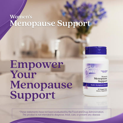 Doctors Best Womens Menopause Support (Soy Isoflavone, Black Cohosh, Chaste Tree), Multi-Symptom Relief, Non-GMO, Gluten Free, Vegan 30 Veggie Caps - Maple Wellness Supplements