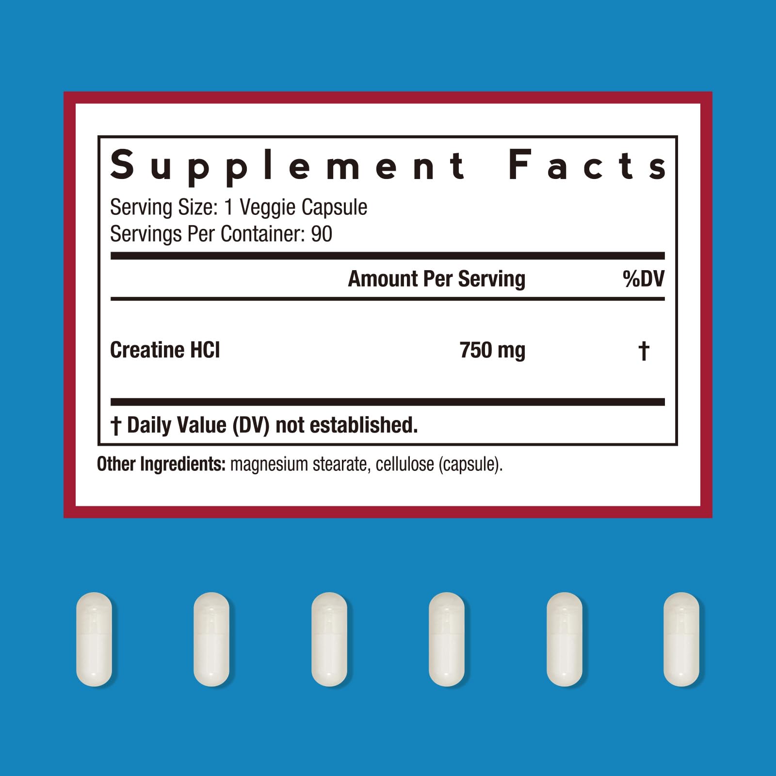 Doctor's Recipes Creatine HCl Capsules, 750 mg, Creatine Hydrochloride for Women & Men, Strength & Recovery, Brain Health, Fast Absorbing, Vegan, 90 Capsules - Maple Wellness Supplements