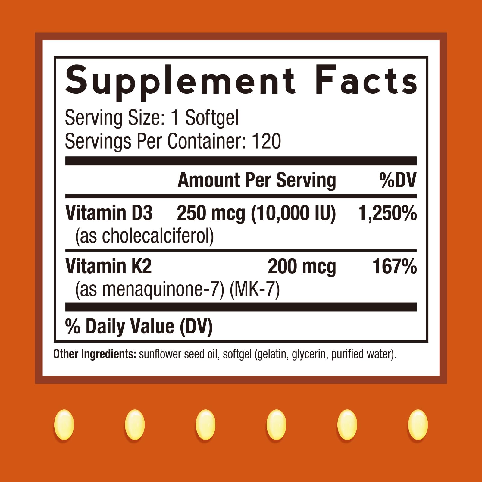 Doctor's Recipes Vitamin D3 K2, 10,000 IU, 200 mcg, MK-7, Strong Bone Density, Teeth, Immune, Heart Support, Energy, Calcium Absorption, - Maple Wellness Supplements