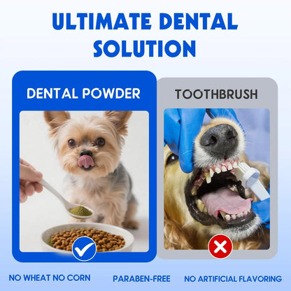 Dog Teeth Cleaning Powder - Dental Powder for Dogs Teeth - Plaque Removal - Supports Gum Health - Tartar Remover with Natural Herb Blend and Postbiotics 30 Day Supply - Mint Flavor - Maple Wellness Supplements