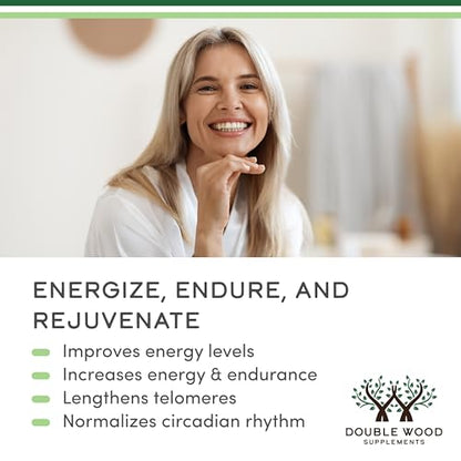 Double Wood Supplements NAD+ Anti Aging & Cell Regeneration | 500mg of 95% Pure NAD Plus Per Serving, 30 Day Supply | Similar to Nicotinamide Riboside - Maple Wellness Supplements
