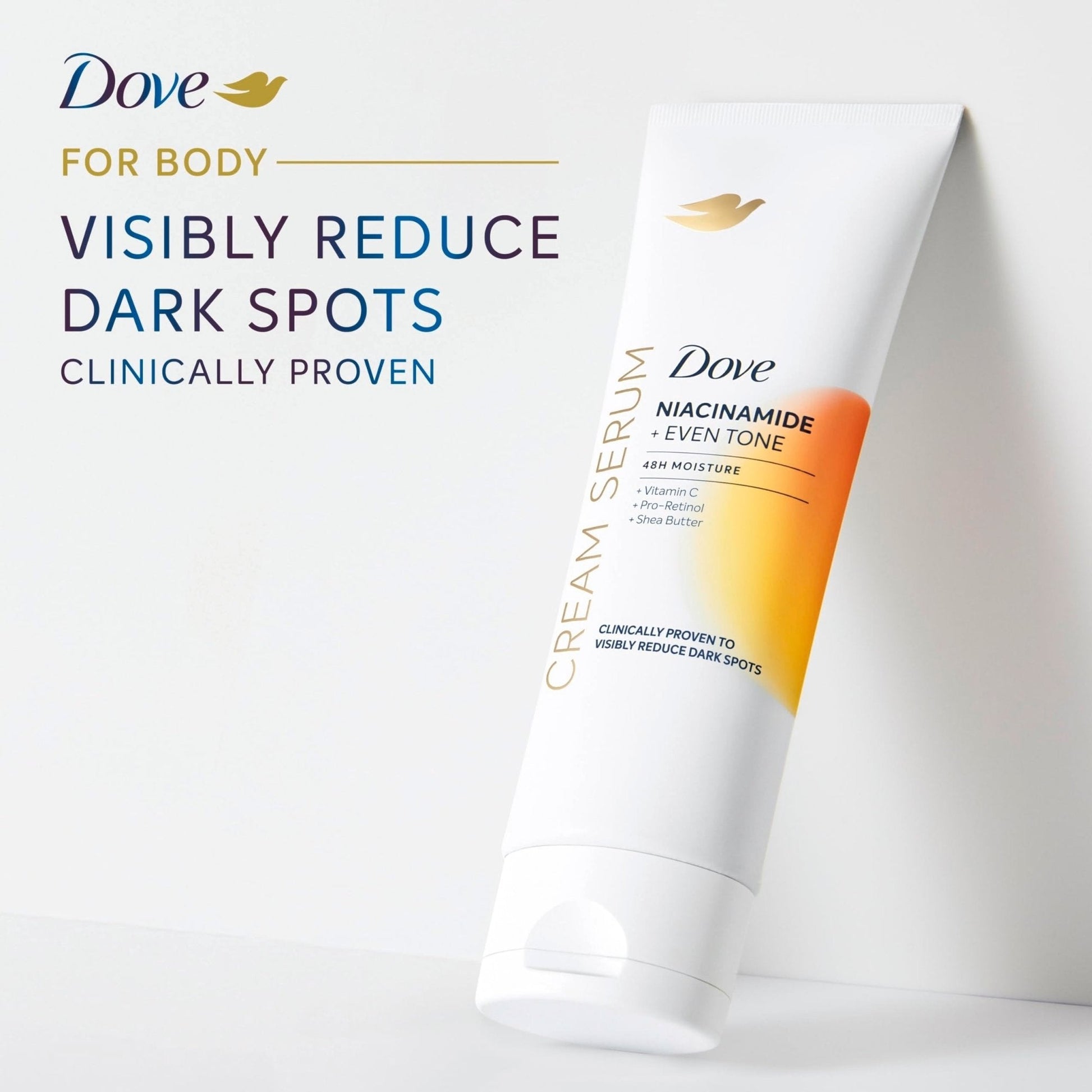 Dove Body Cream Serum Niacinamide + Even Tone for Dark Spots and Uneven Tone with Vitamin C, Pro-Retinol and Shea Butter Lotion, 8 oz - Maple Wellness Supplements