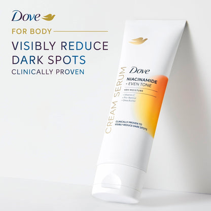 Dove Body Cream Serum Niacinamide + Even Tone for Dark Spots and Uneven Tone with Vitamin C, Pro-Retinol and Shea Butter Lotion, 8 oz - Maple Wellness Supplements