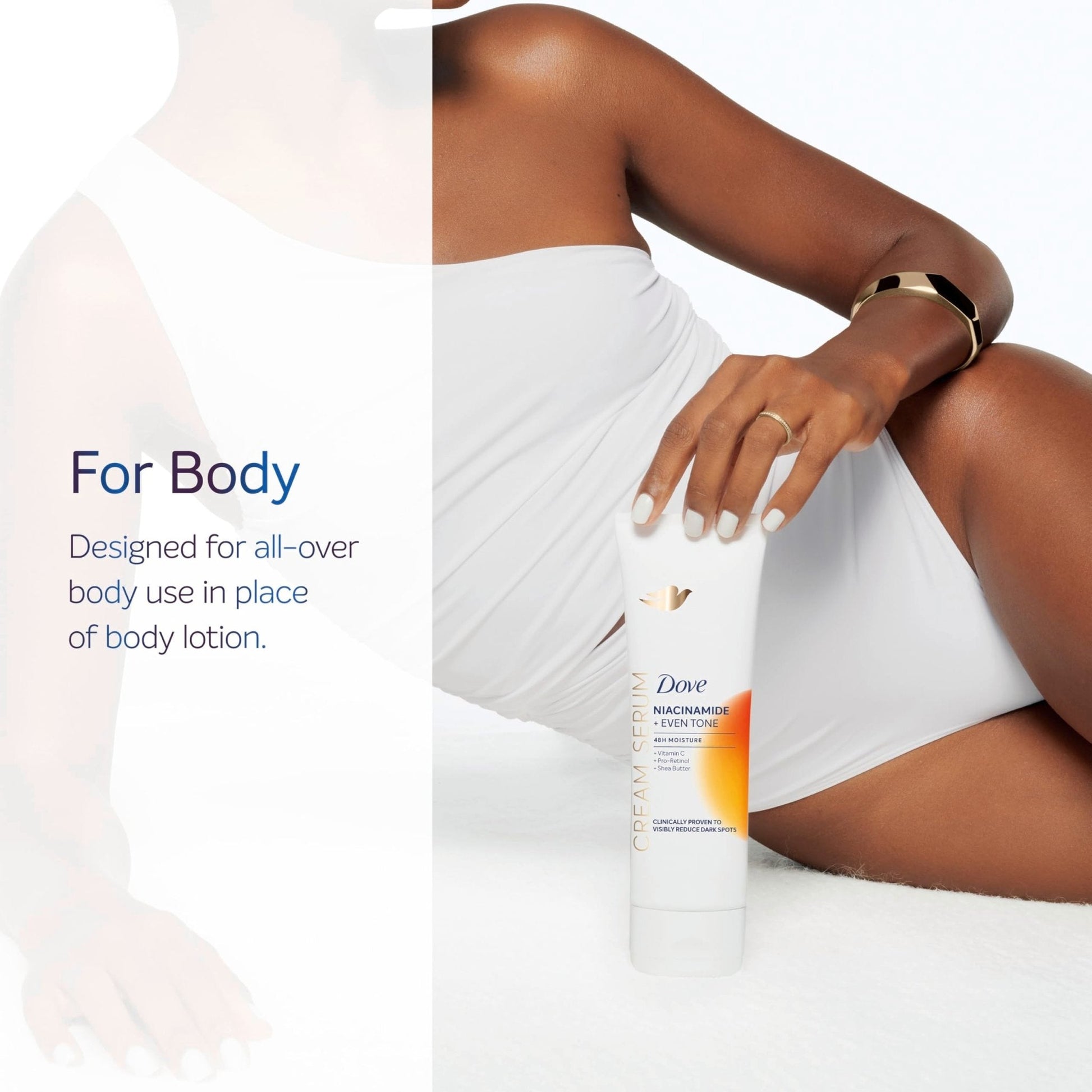 Dove Body Cream Serum Niacinamide + Even Tone for Dark Spots and Uneven Tone with Vitamin C, Pro-Retinol and Shea Butter Lotion, 8 oz - Maple Wellness Supplements