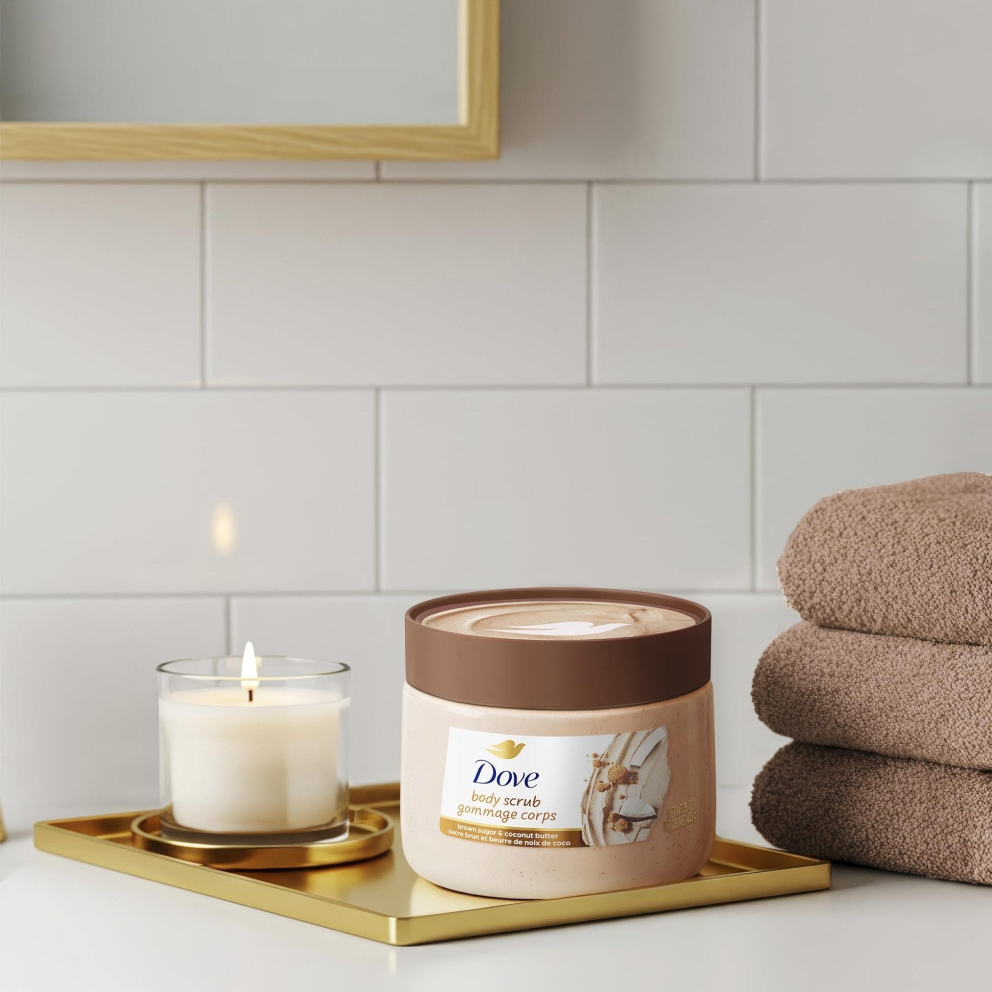 Dove Brown Sugar and Coconut Butter Body Scrub Exfoliates and Deeply Nourishes for Smooth, Radiant Skin 15 oz - Maple Wellness Supplements