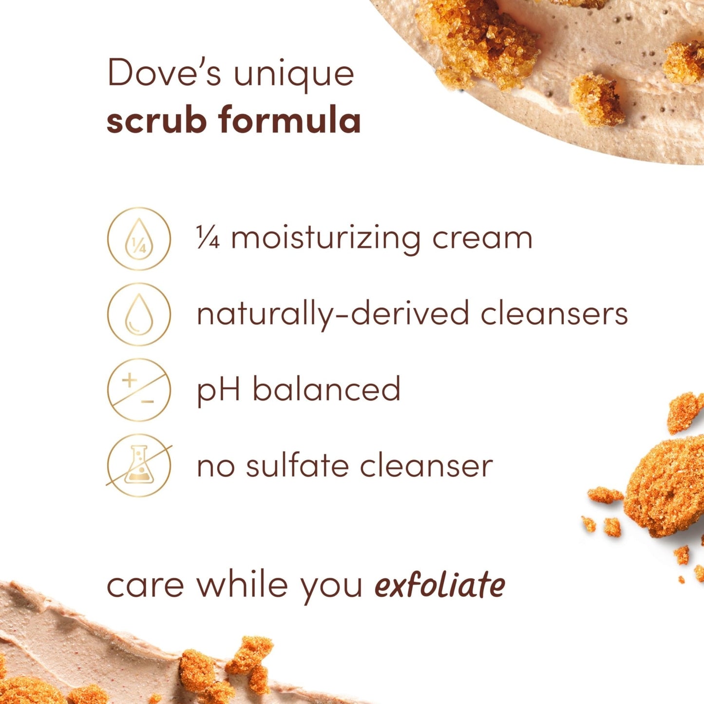 Dove Brown Sugar and Coconut Butter Body Scrub Exfoliates and Deeply Nourishes for Smooth, Radiant Skin 15 oz - Maple Wellness Supplements