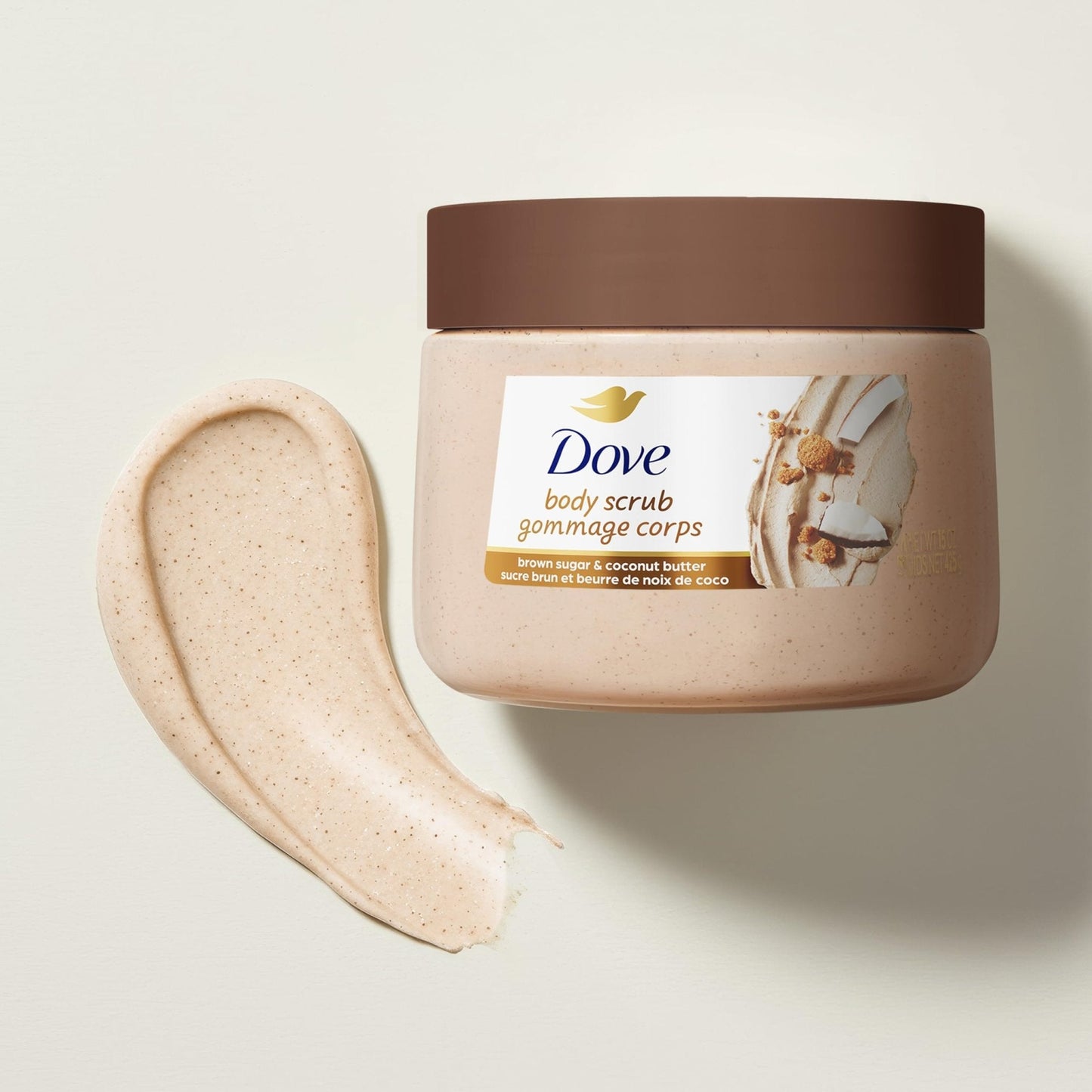 Dove Brown Sugar and Coconut Butter Body Scrub Exfoliates and Deeply Nourishes for Smooth, Radiant Skin 15 oz - Maple Wellness Supplements