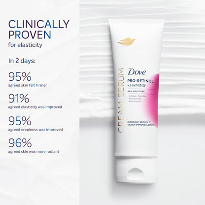 Dove Cream Serum Pro-Retinol + Firming for Elasticity and Firmness, with Collagen Peptides, Niacinamide and Antioxidants Lotion, 8 oz - Maple Wellness Supplements