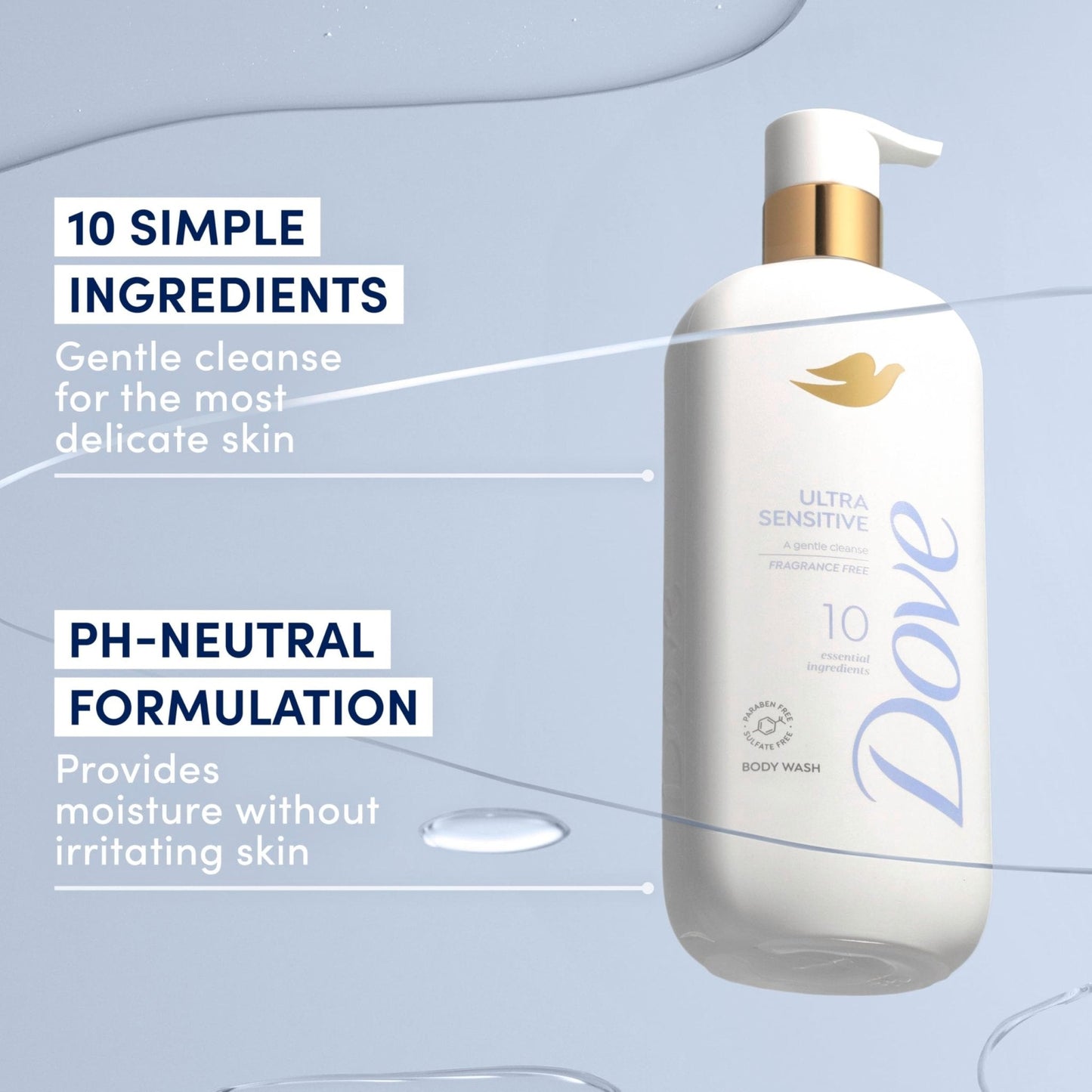 Dove Serum Body Wash Ultra Gentle hydrating cleanse with only 10 essential ingredients 18.5 Fl Oz - Maple Wellness Supplements