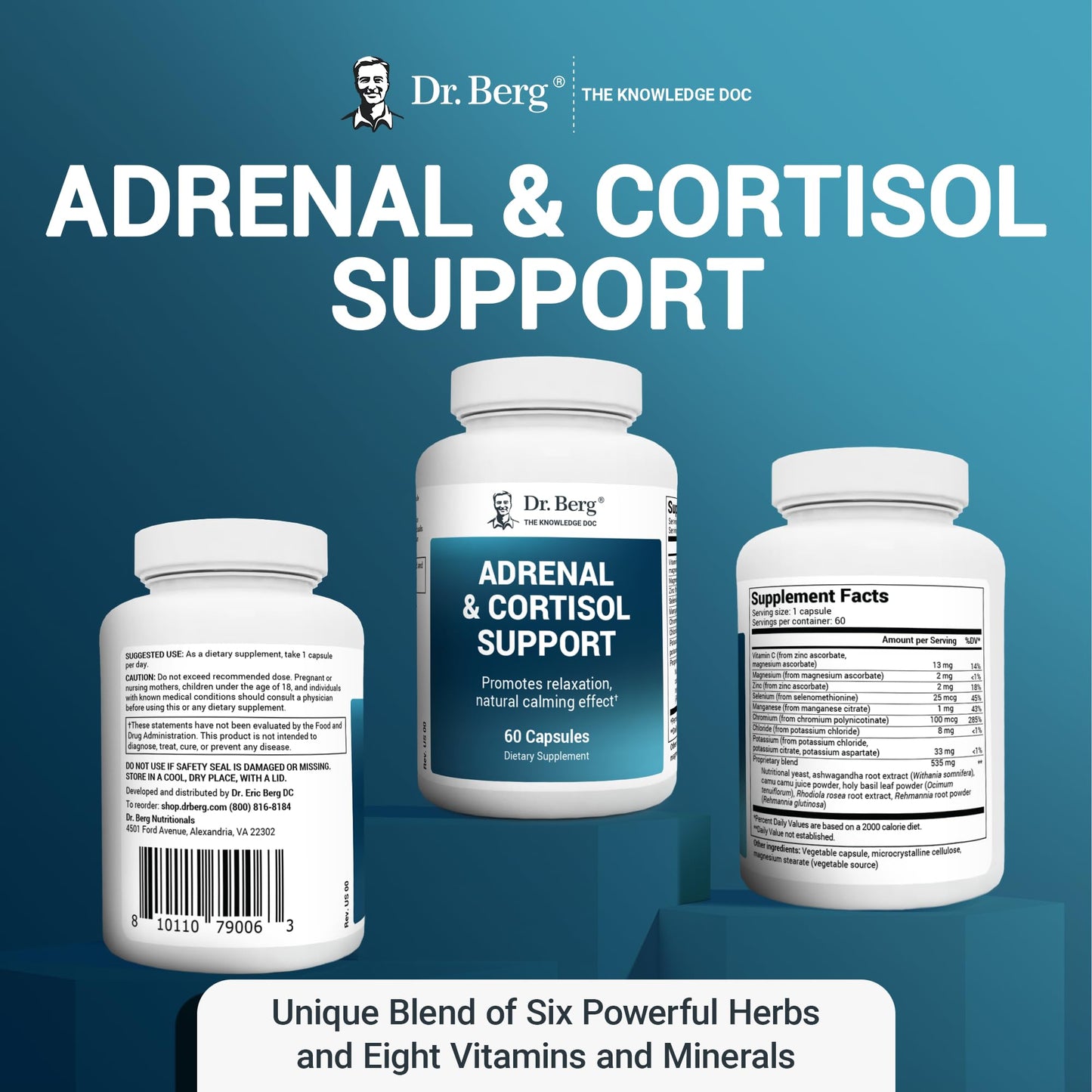 Dr. Berg Adrenal & Cortisol Supplement New Formula - Adrenal Supplement & Cortisol - Maple Wellness Supplements
