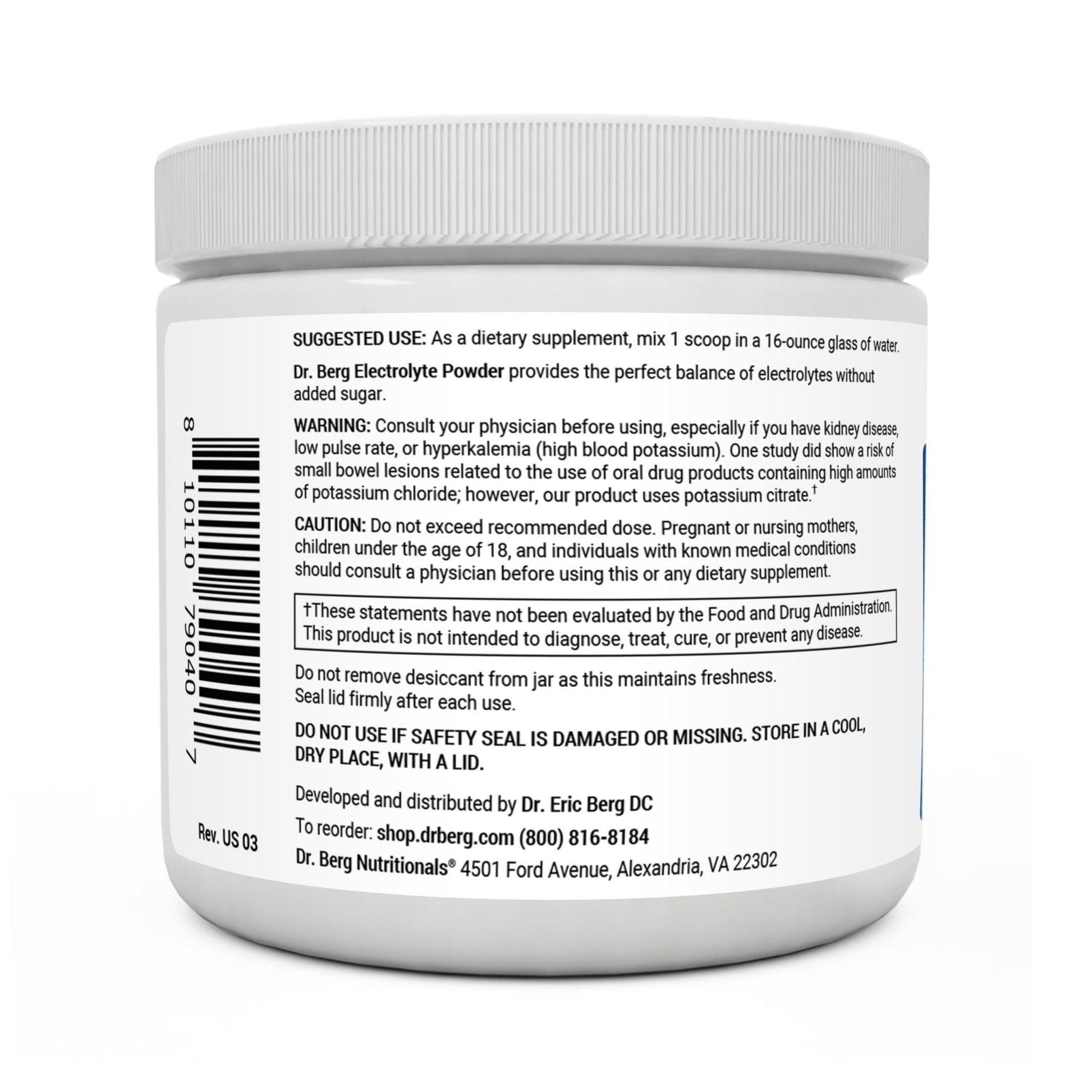 Dr. Berg Hydration Keto Electrolyte Powder - Enhanced w/ 1,000mg of Potassium - Maple Wellness Supplements