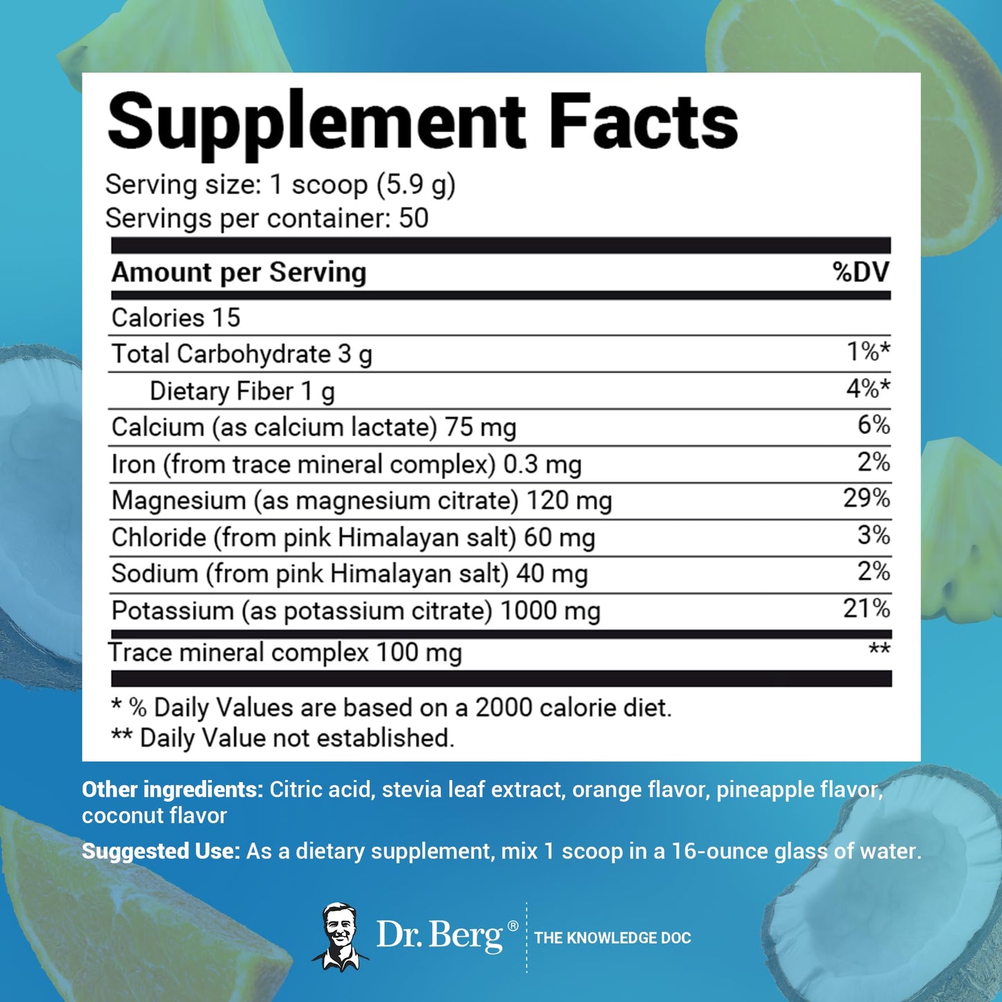 Dr. Berg Hydration Keto Electrolyte Powder - Enhanced w/ 1,000mg of Potassium - Maple Wellness Supplements
