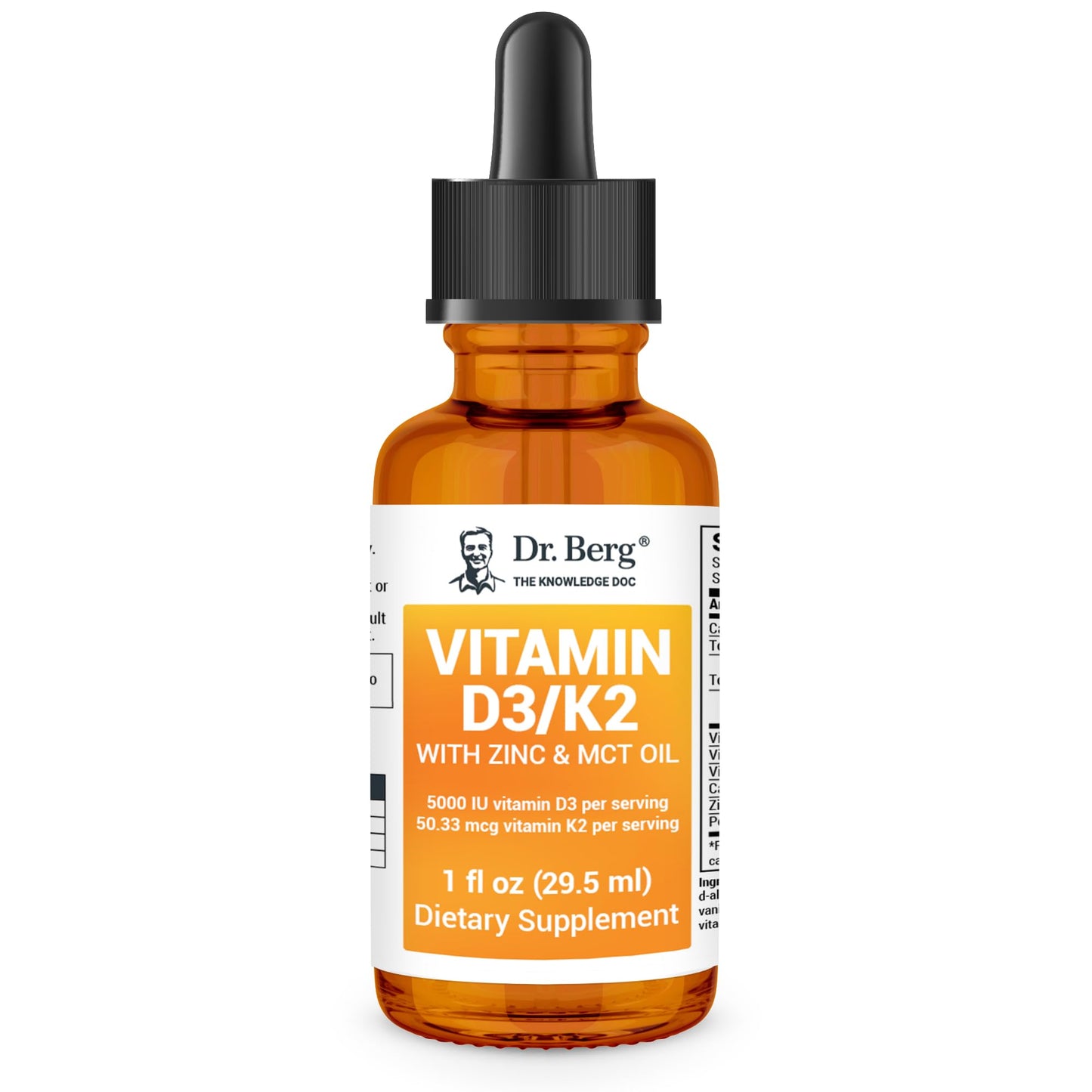 Dr. Berg Liquid Vitamin D3 & K2 Supplement - For Bone, Teeth, Mood & Immune Health - Maple Wellness Supplements