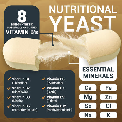 Dr. Berg Nutritional Yeast Tablets – Natural B12 Added - All 8 B Vitamin Complex – Organic - Maple Wellness Supplements