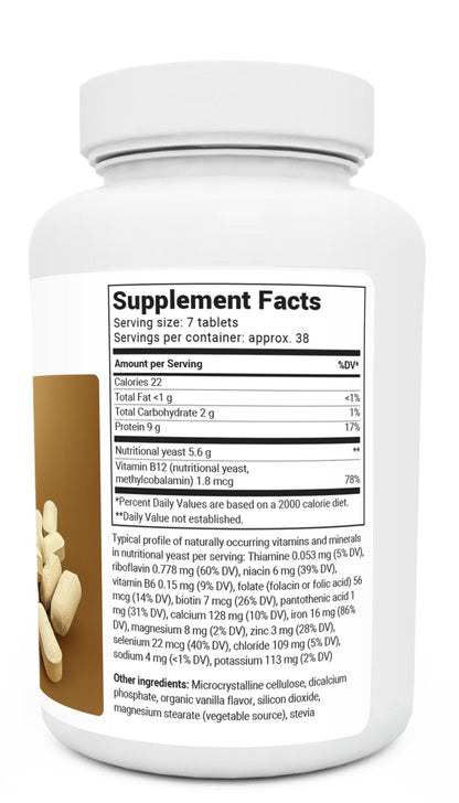 Dr. Berg Nutritional Yeast Tablets – Natural B12 Added - All 8 B Vitamin Complex – Organic - Maple Wellness Supplements