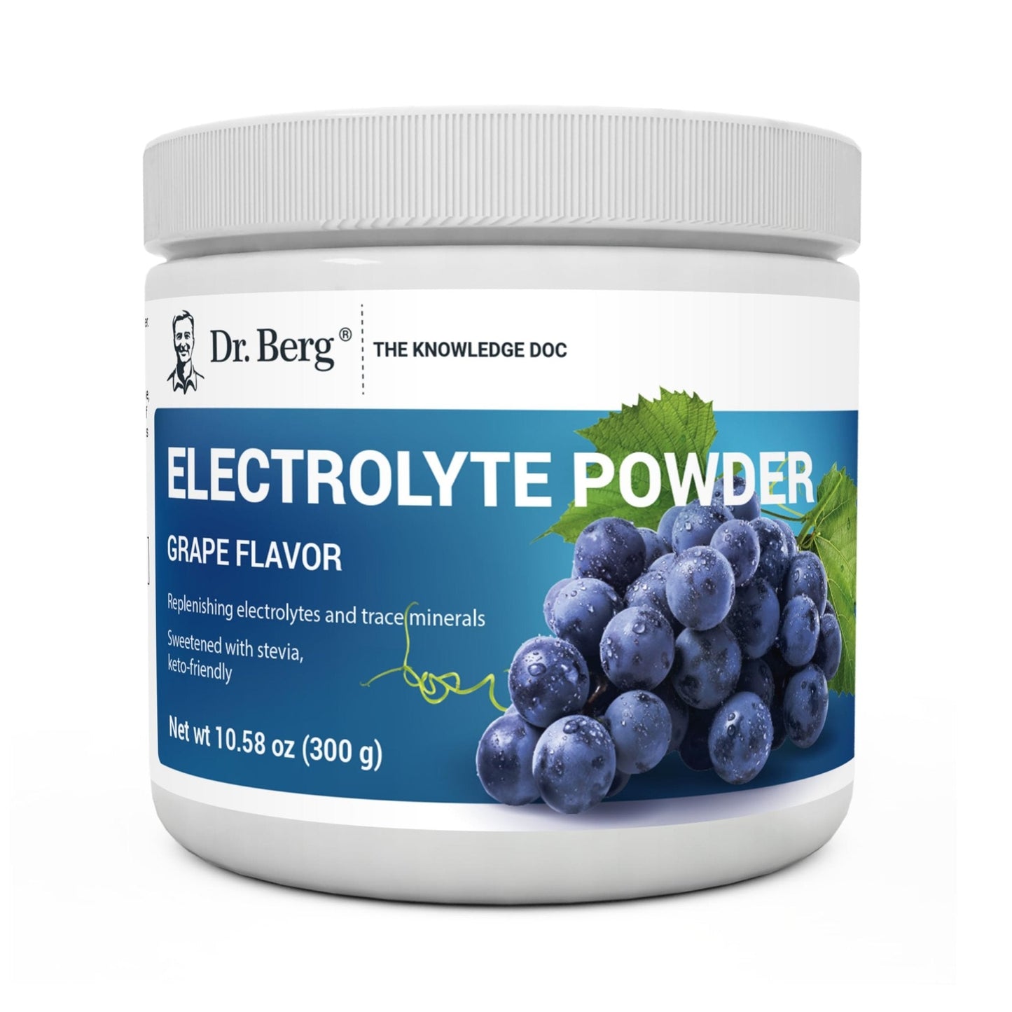 Dr. Berg Zero Sugar Hydration Keto Electrolyte Powder - Enhanced w/ 1000 mg of Potassium & Real Pink Himalayan Salt (NOT Table Salt) - Grape Flavor Hydration Drink Mix Supplement - 50 Servings - Maple Wellness Supplements