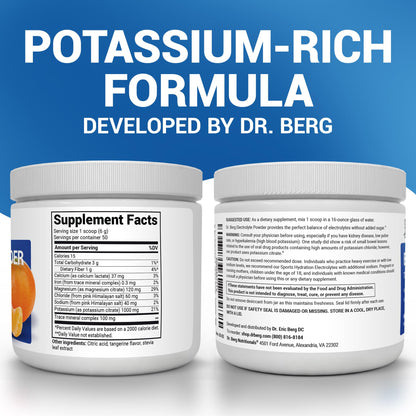 Dr. Berg Zero Sugar Hydration Keto Electrolyte Powder - Enhanced w/ 1000 mg of Potassium & Real Pink Himalayan Salt (NOT Table Salt) - Tangerine Flavor Hydration Drink Mix Supplement - 50 Servings - Maple Wellness Supplements