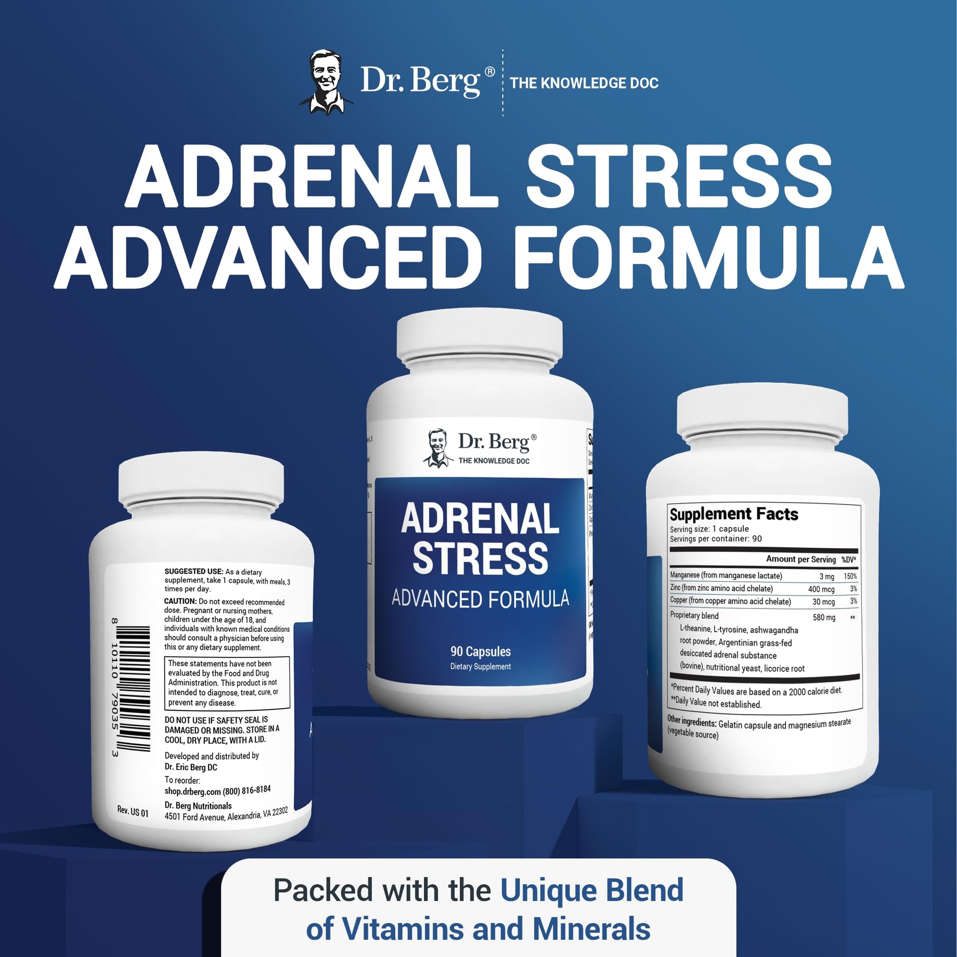 Dr. Berg’s Adrenal Stress Advanced Formula - Adrenal Support Supplements for Stress - Maple Wellness Supplements