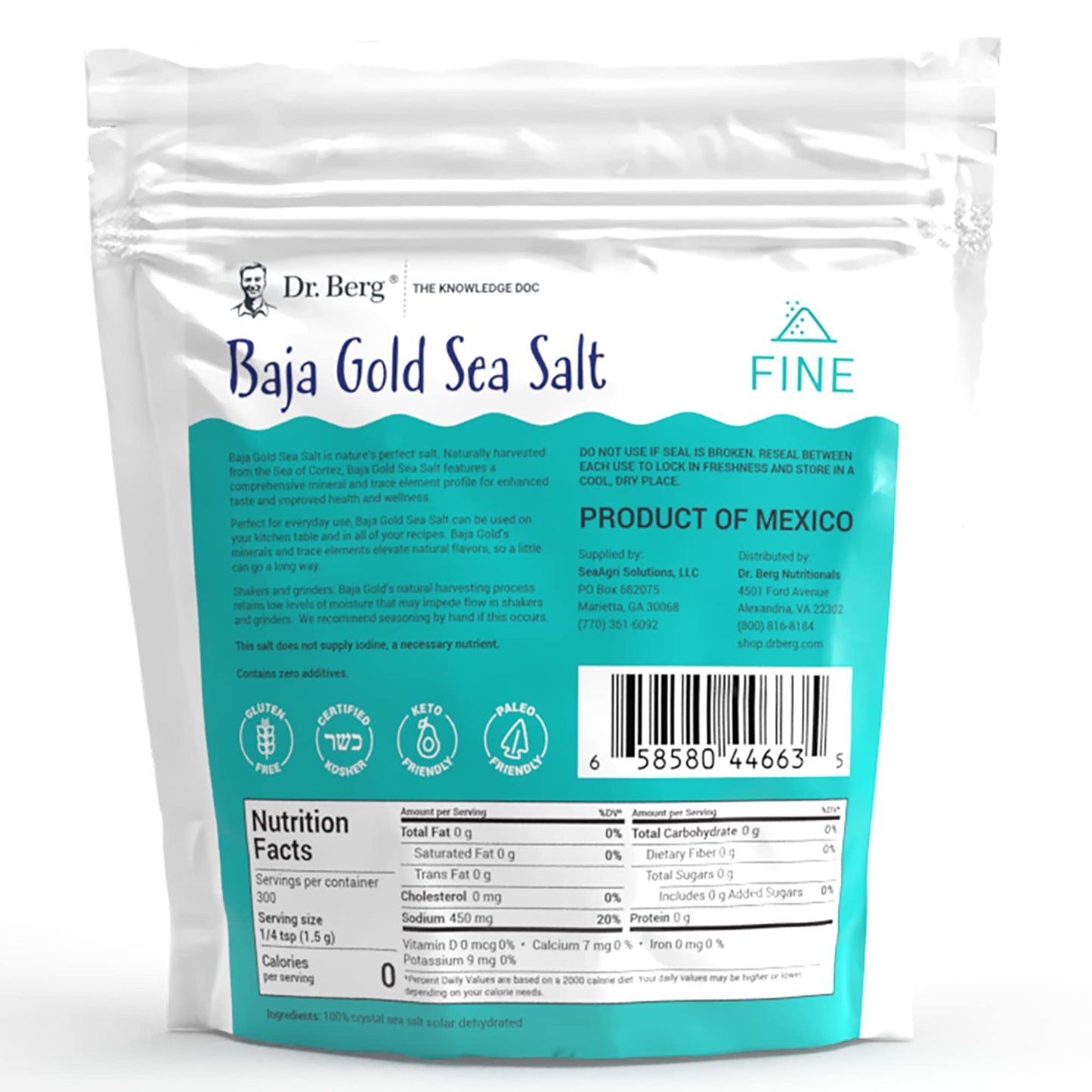 Dr. Berg's Baja Gold Sea Salt Organic - Natures Fine Sea Salt Support For Hydration - Maple Wellness Supplements