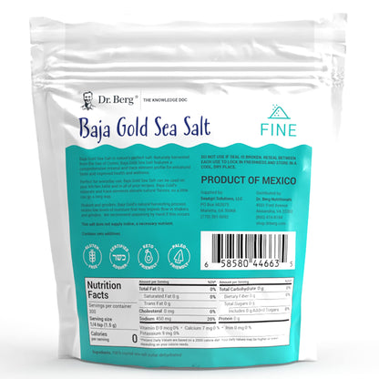 Dr. Berg's Baja Gold Sea Salt Organic - Natures Fine Sea Salt Support For Hydration - Maple Wellness Supplements