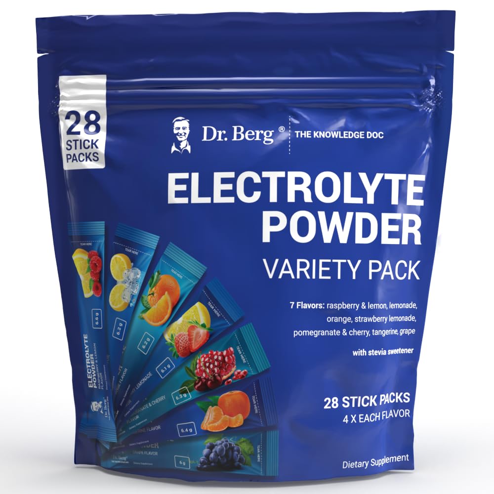 Dr. Berg's Electrolytes Powder Packets - Travel Size Hydration Electrolyte Drink Mix - Maple Wellness Supplements