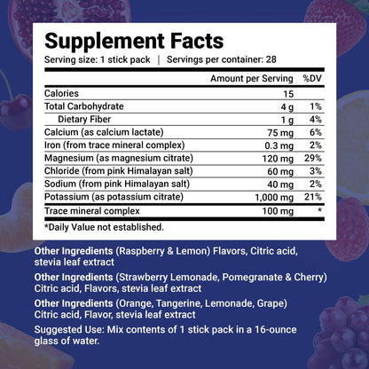 Dr. Berg's Electrolytes Powder Packets - Travel Size Hydration Electrolyte Drink Mix - Maple Wellness Supplements