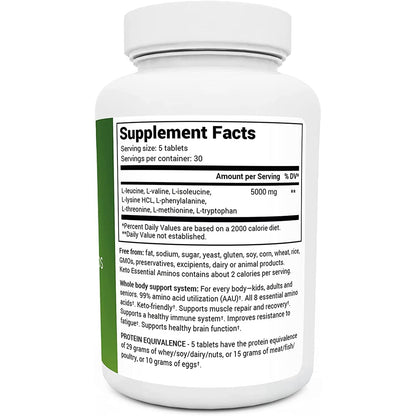 Dr. Berg's Keto Essential Aminos - Contains 8 Essentials Amino Acids -Keto Friendly - Maple Wellness Supplements