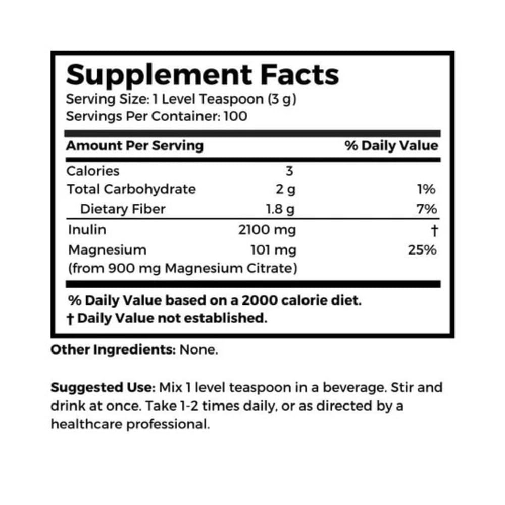 Dr. Clark Inulin Powder (FOS) – Prebiotic Soluble Fiber for Gut Health, 300g – Supports Digestive Health & Regularity - Maple Wellness Supplements