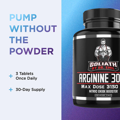 Dr. Emil - L Arginine (3150mg) Highest Capsule Dose - Nitric Oxide Supplement for Vascularity, Endurance and Heart Health - Maple Wellness Supplements