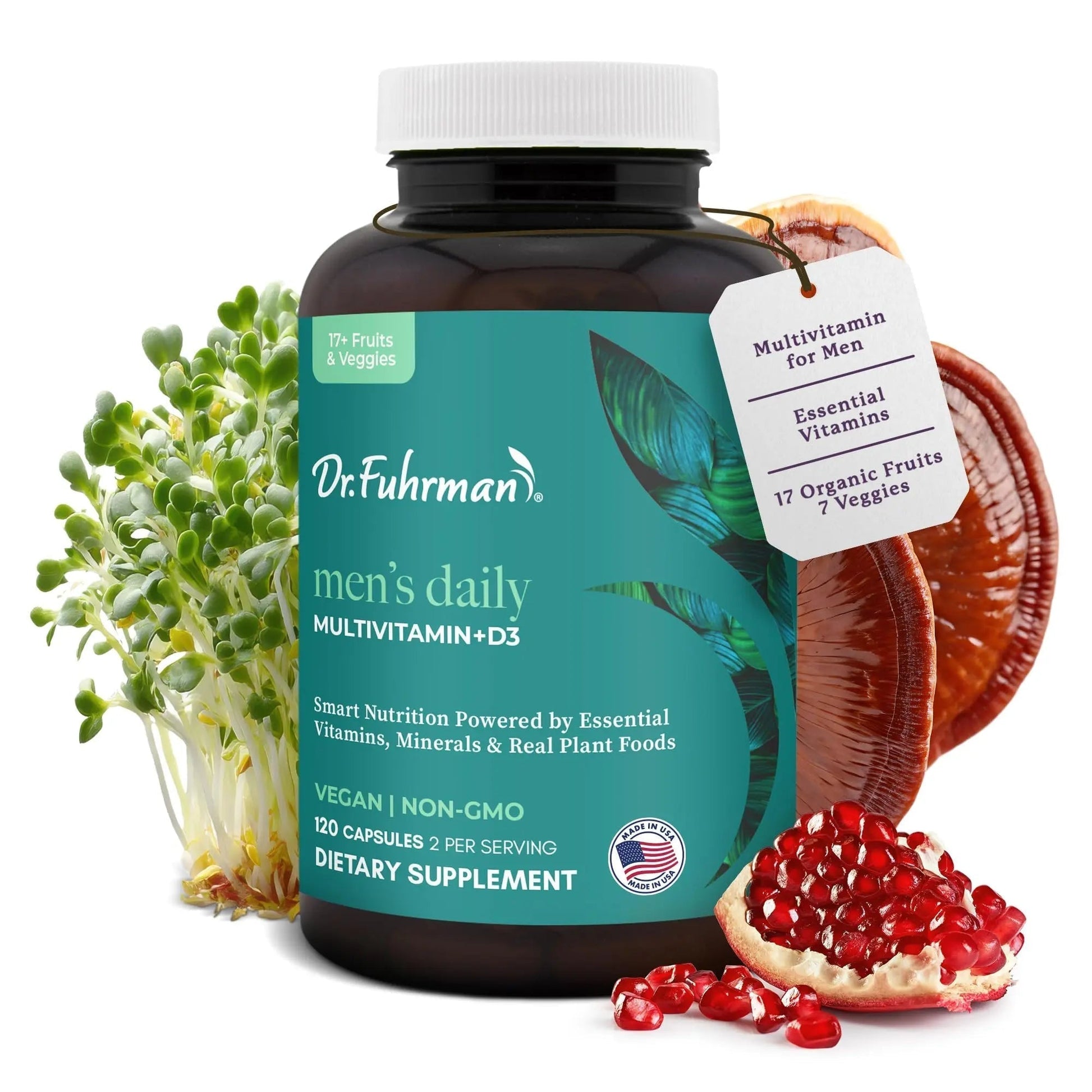 Dr. Fuhrman 2 Month Supply Multivitamin for Men + D3 Vitamin for Immune Support | Vegan Formula Womens Multivitamin with B12 & Zinc | - Maple Wellness Supplements