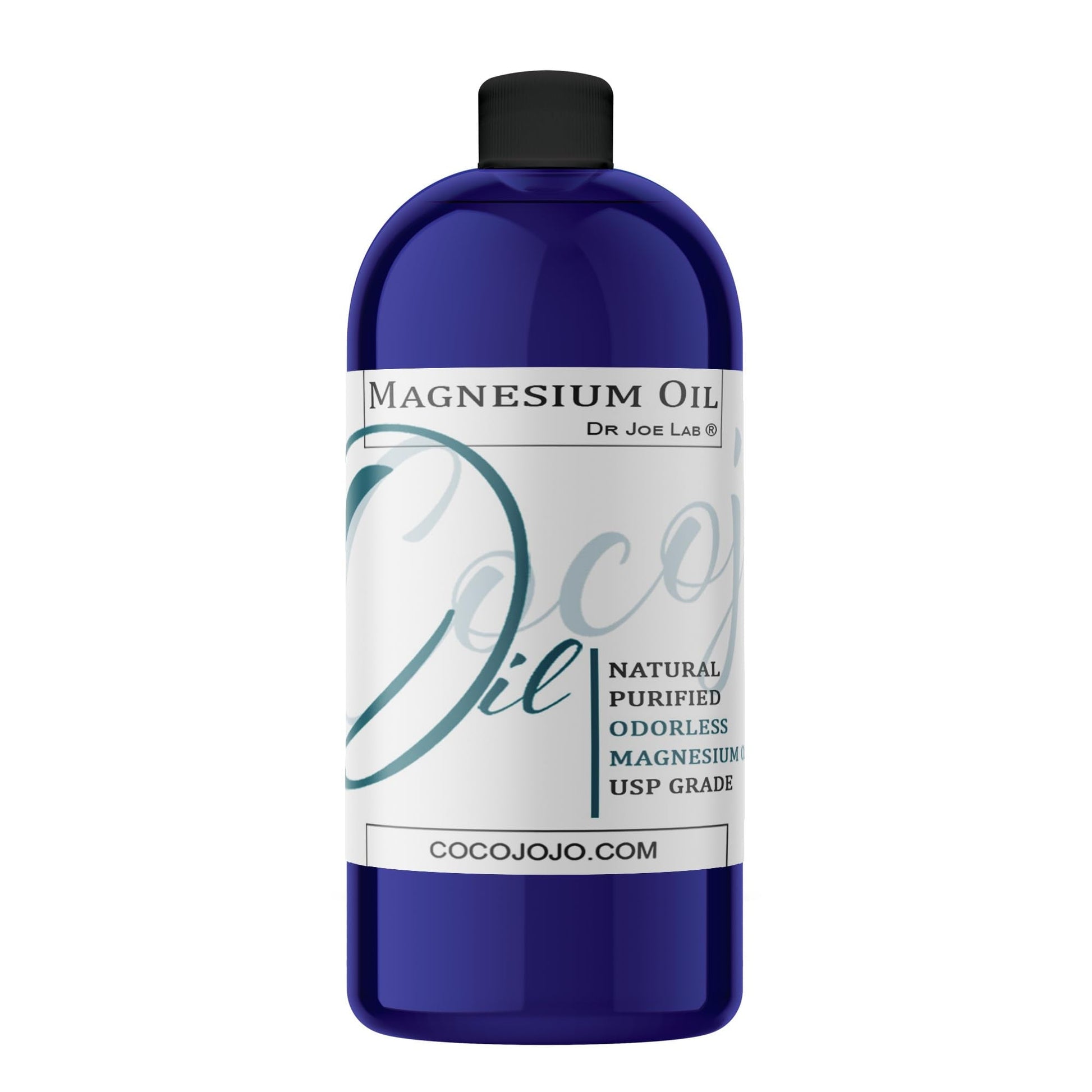 Dr Joe Lab Pure Magnesium Oil - Natural, USP Grade, Purified, Bulk - 32 oz - Bulk Economic Refill - for Body, Skin, Muscle, Joints, Arms, Legs, Calves, Massage, Deep Tissue by COCOJOJO - Maple Wellness Supplements