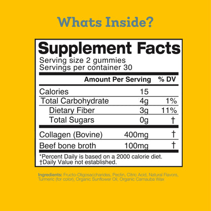 Dr. Kellyann Collagen + Bone Broth Gummies, Lemon | Gut, Skin, Joint & Hair Support | Grass-Fed Beef | Non-GMO, Dairy-Free, Soy-Free | 60 Gummies - Maple Wellness Supplements