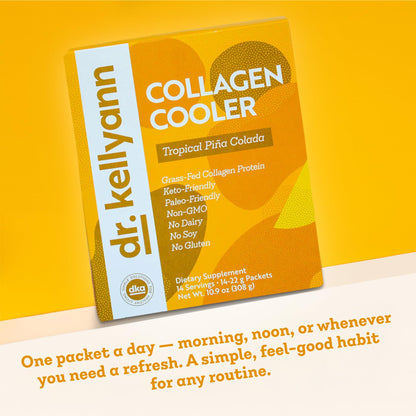 Dr. Kellyann Collagen Cooler – Tropical Pina Colada | 15g Grass-Fed Collagen Protein per Serving | Keto & Paleo Friendly, - Maple Wellness Supplements