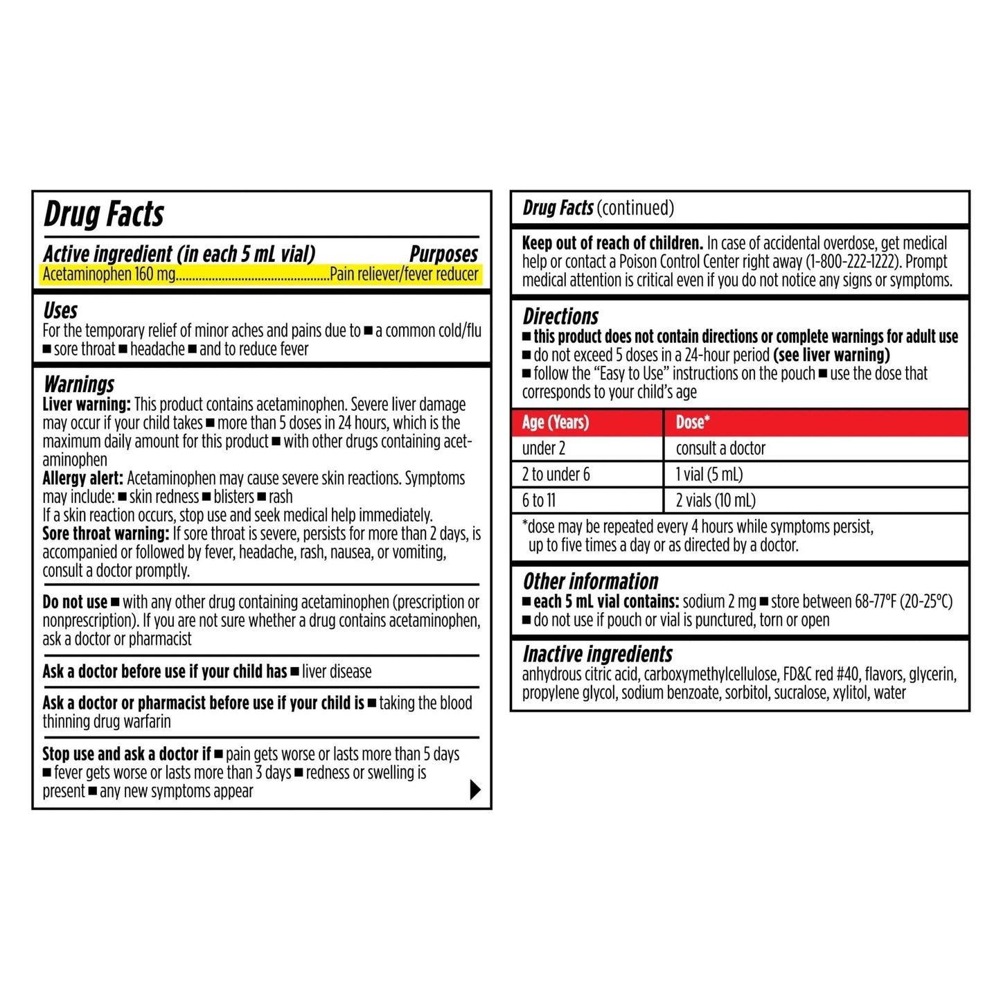 Dr. Kids Children’s Pain and Fever Medicine - Acetaminophen for Kids Ages 2-11, Pre-Measured Single-Use Vials for Headache, Sore Throat, Cold and Flu, Cherry Flavor, 30 Count - Maple Wellness Supplements
