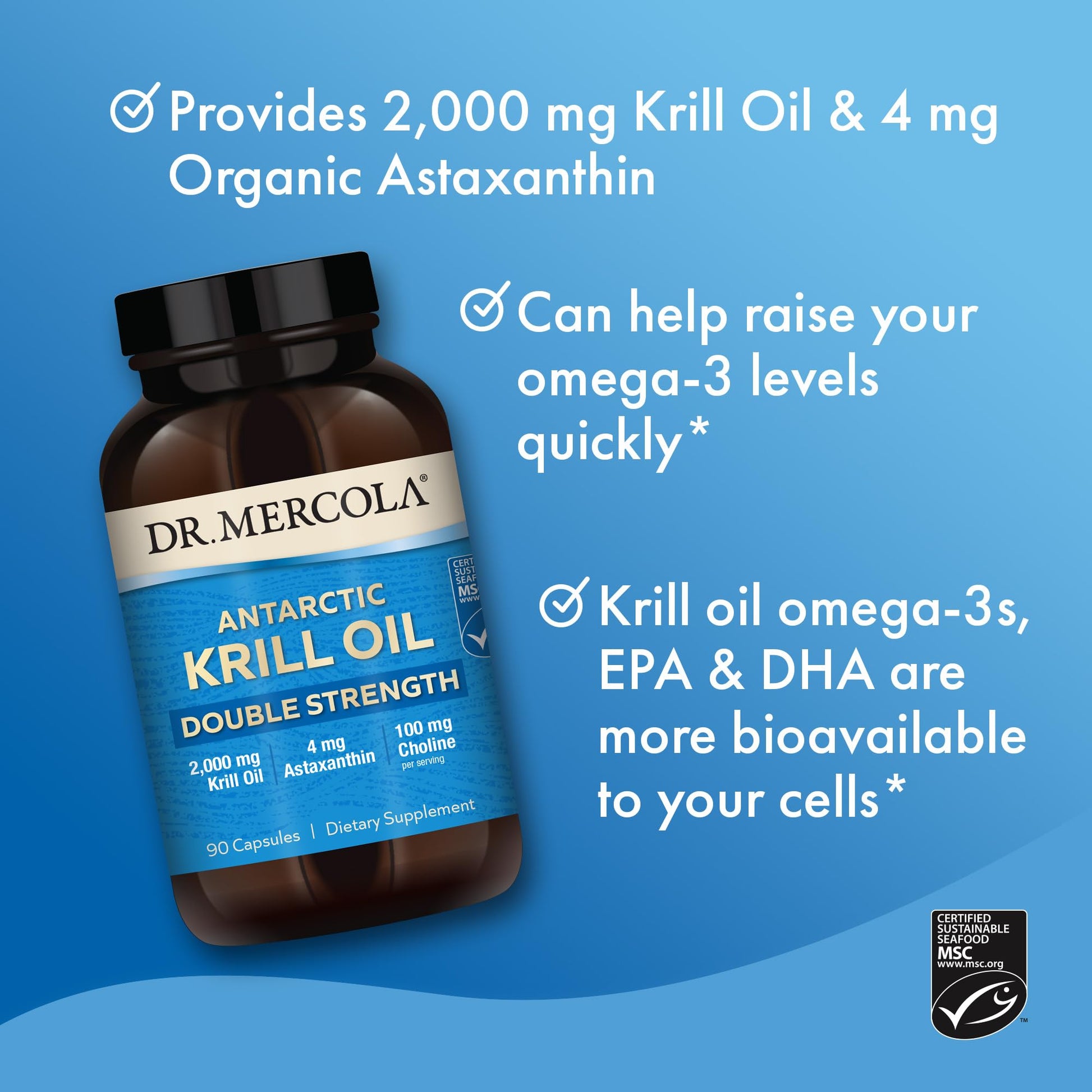 Dr. Mercola Krill Oil Double Strength, 90 Servings (270 Capsules), Dietary Supplement - Maple Wellness Supplements