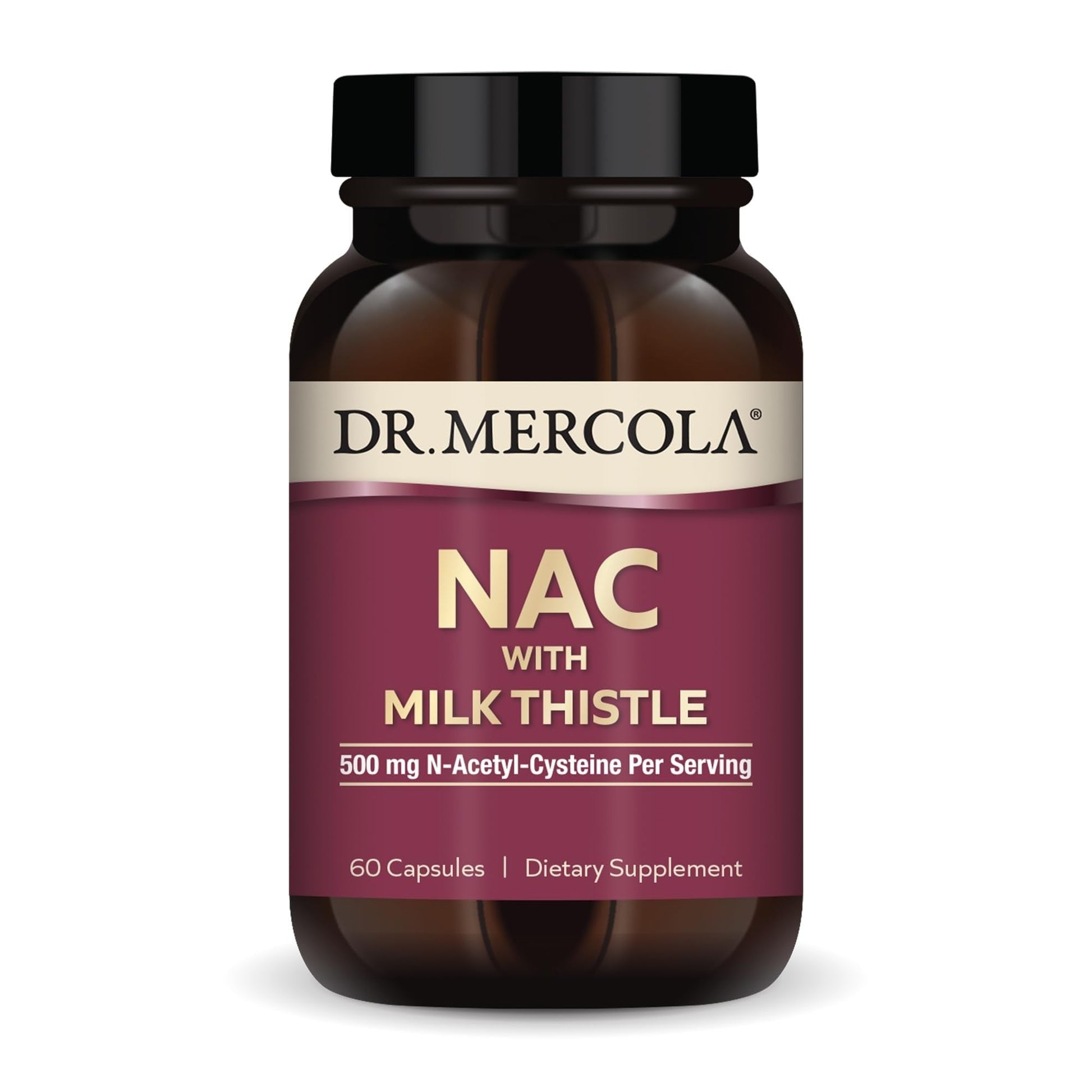 Dr. Mercola NAC with Milk Thistle - with Antioxidants - Supports Normal Detoxification Processes - 500 mg N-Acetyl-Cysteine per Serving - Non-GMO - Maple Wellness Supplements