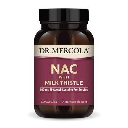 Dr. Mercola NAC with Milk Thistle - with Antioxidants - Supports Normal Detoxification Processes - 500 mg N-Acetyl-Cysteine per Serving - Non-GMO - Maple Wellness Supplements